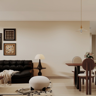 中古风沙发背景墙静态