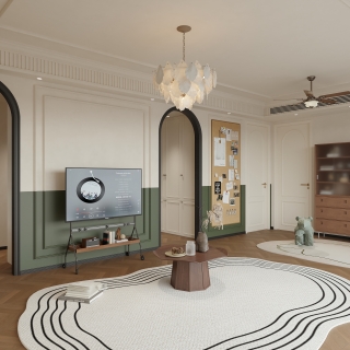 现代 中古风 客厅 单张3