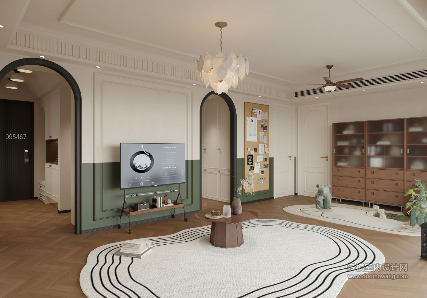 现代 中古风 客厅 单张3