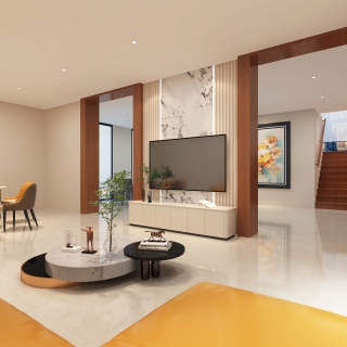 现代别墅电视背景墙_