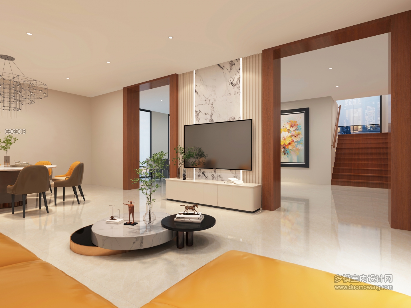 现代别墅电视背景墙_