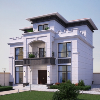 906虾红别墅透视