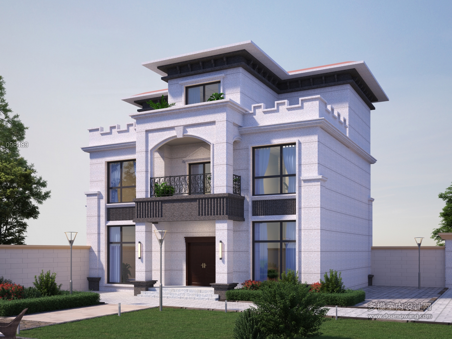 906虾红别墅透视