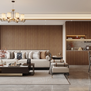 新中式一层客餐厅特写A