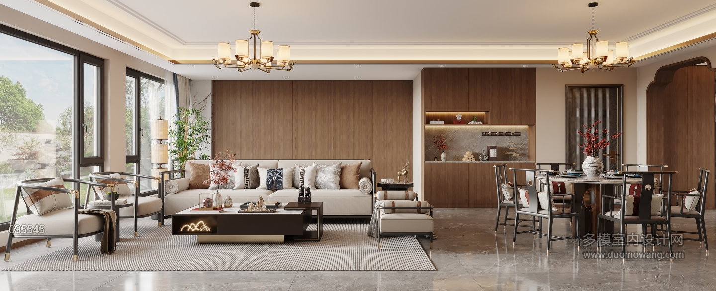 新中式一层客餐厅特写A