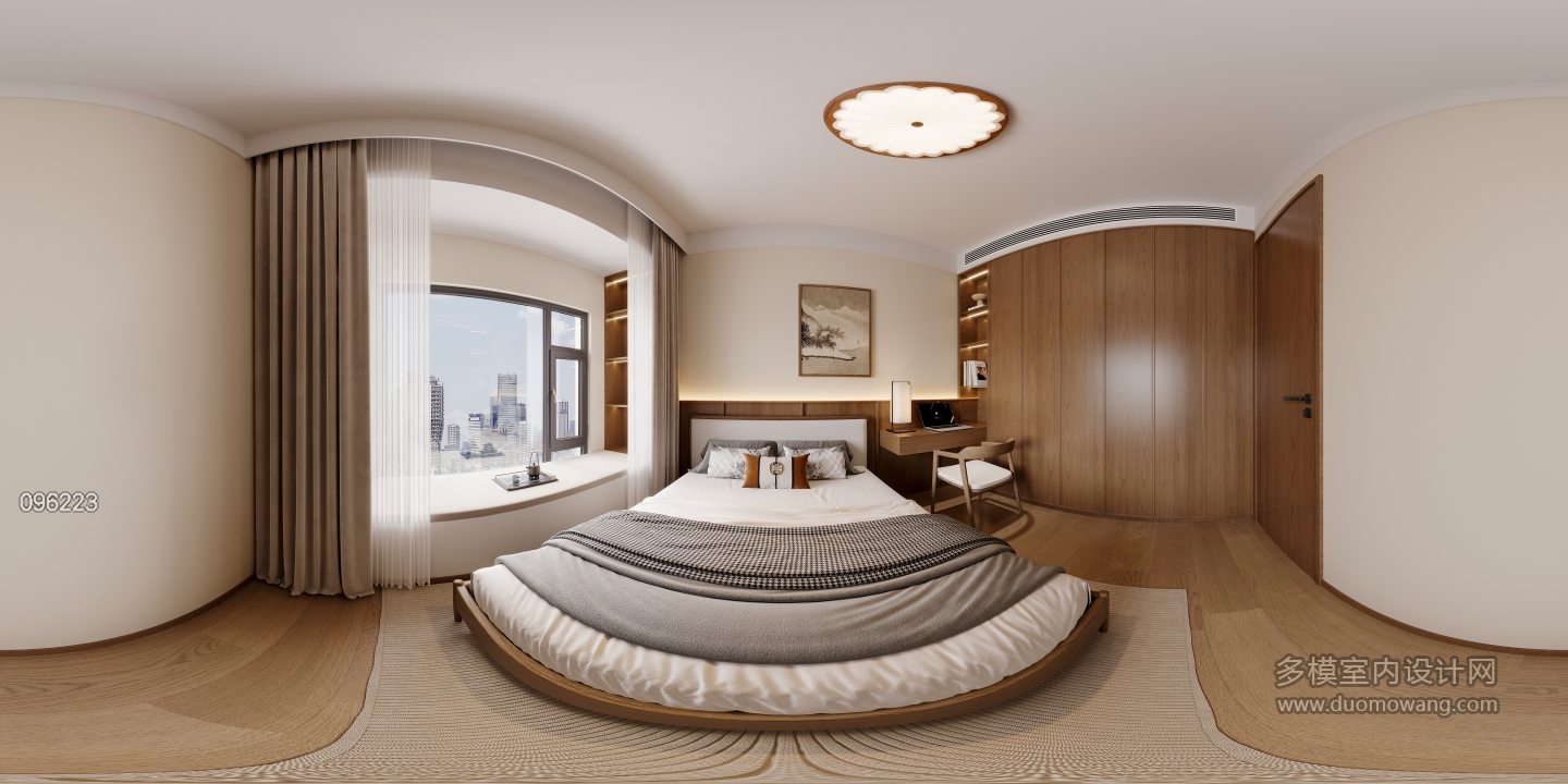 新中式南向次卧全景