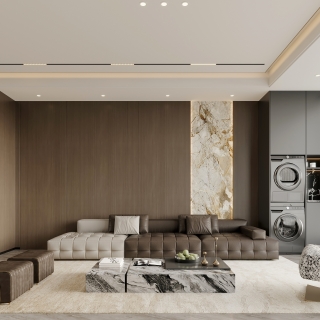 意式轻奢沙发墙