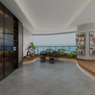 现代花园不封窗静态