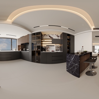 意式极简餐厅全景