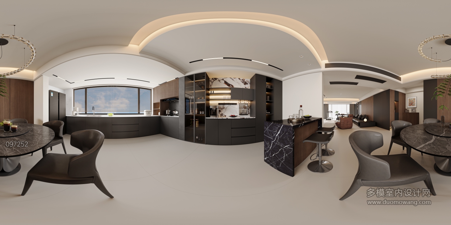 意式极简餐厅全景