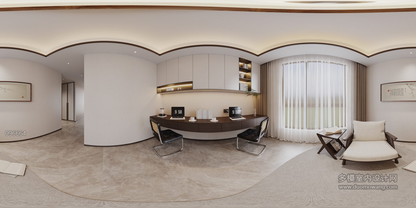 新中式三楼书房360