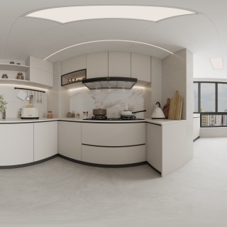 现代轻奢厨房全景