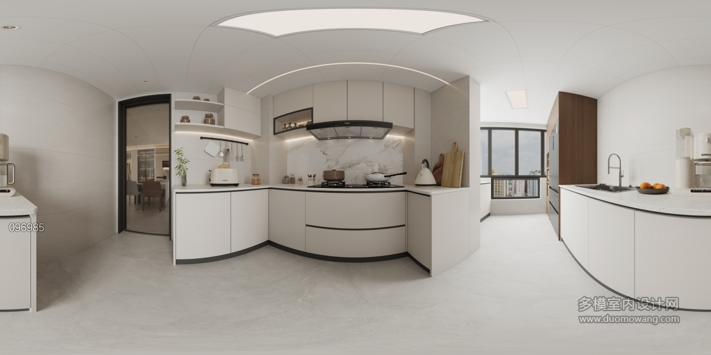现代轻奢厨房全景