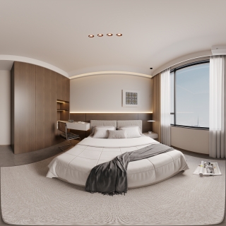 现代主卧全景