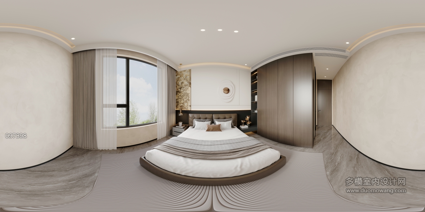 意式轻奢主卧全景