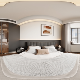 意式极简主卧全景