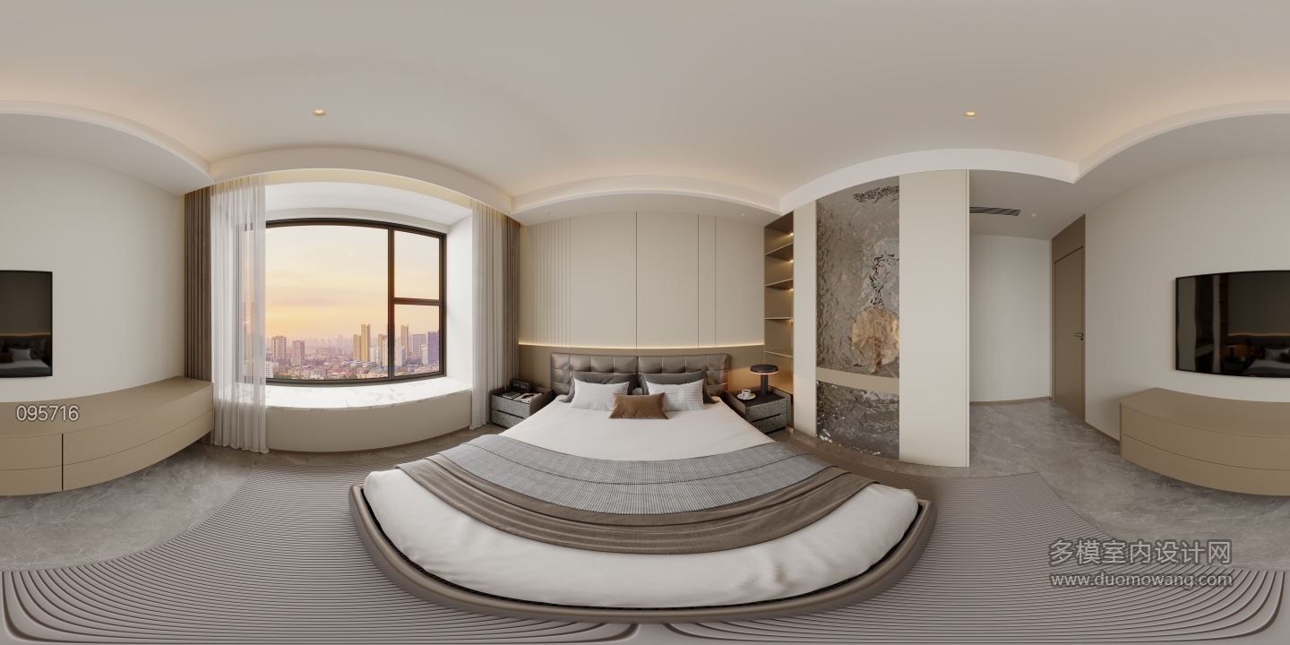 现代主卧全景