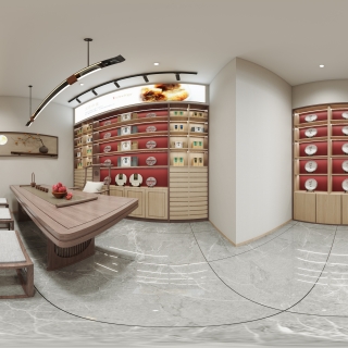 新中式茶叶店品茗区3全景