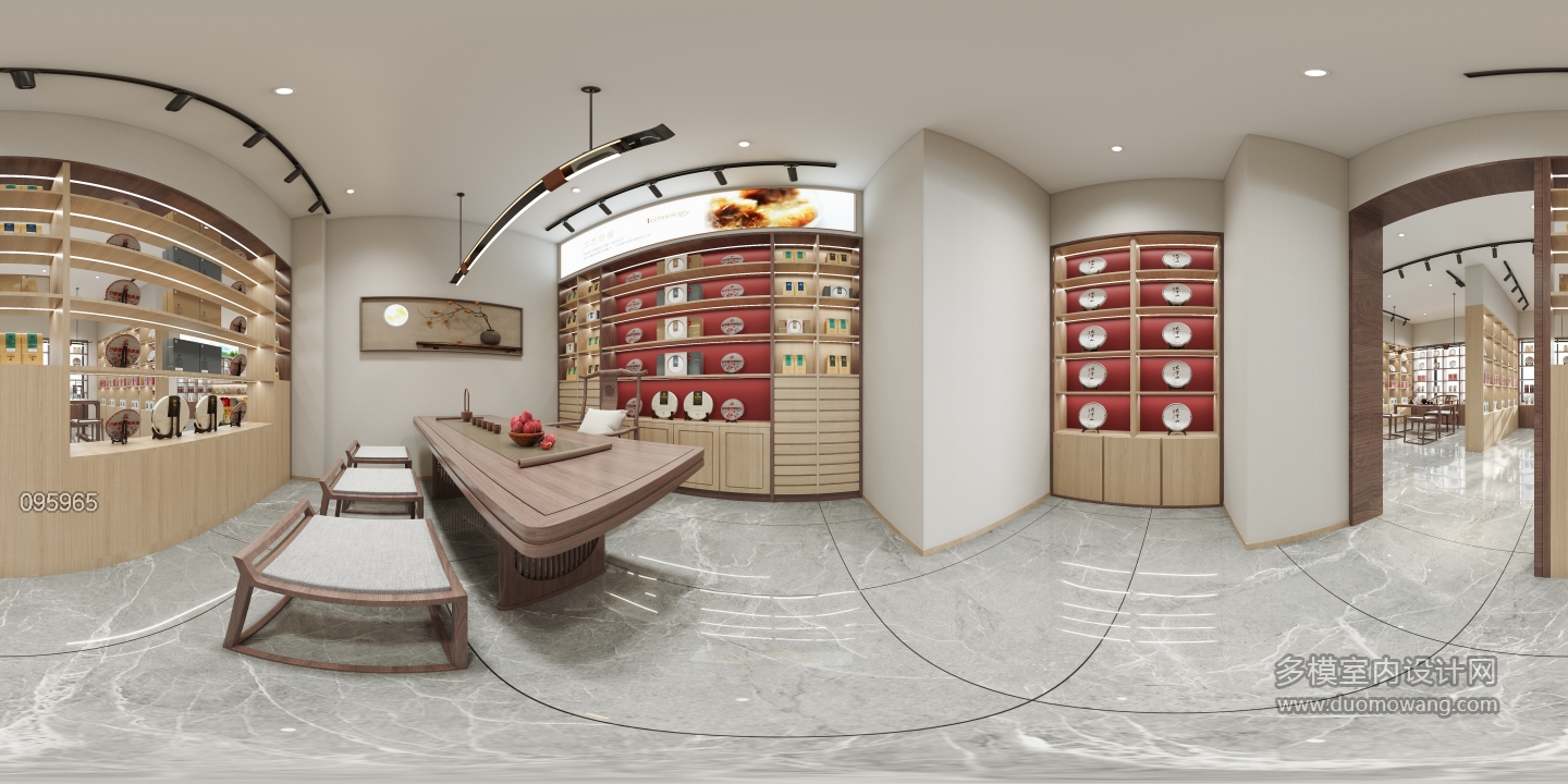 新中式茶叶店品茗区3全景