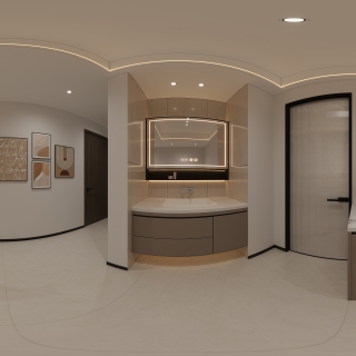 现代二楼过道干区全景