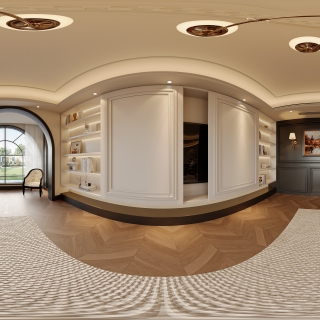 法式复古 1楼 客厅全景