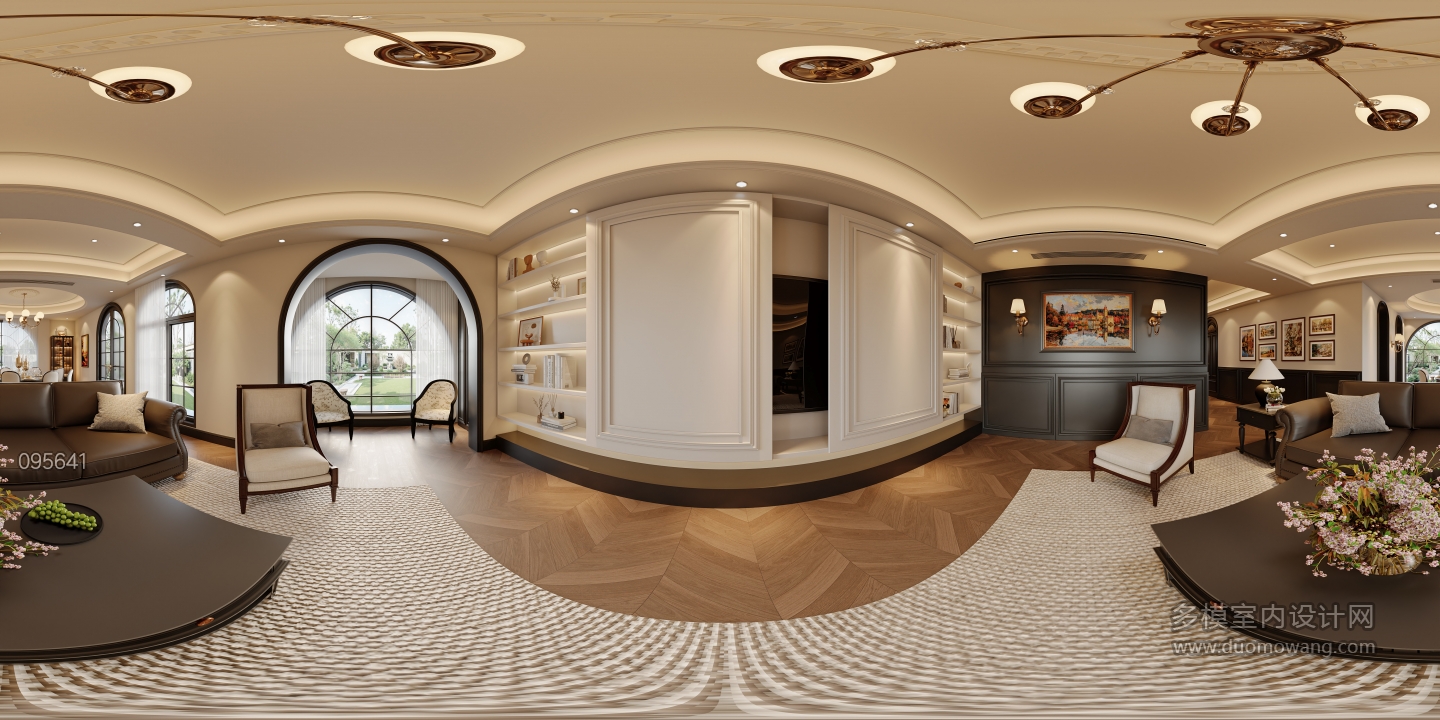 法式复古 1楼 客厅全景