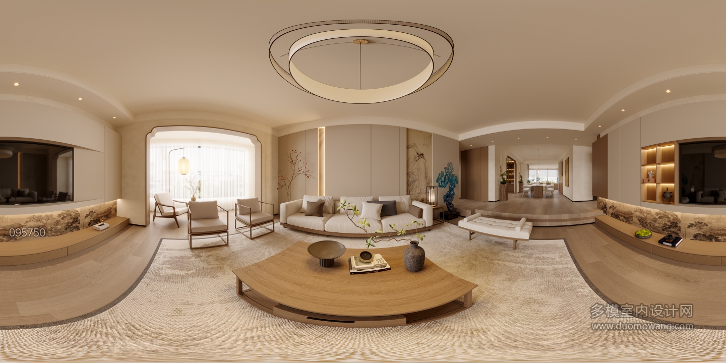 新中式客厅全景