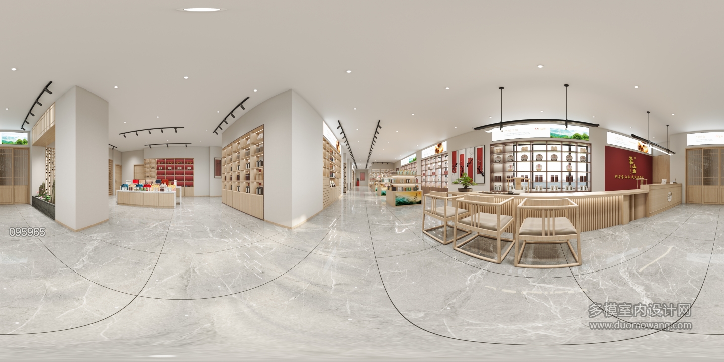 新中式茶叶店接待台