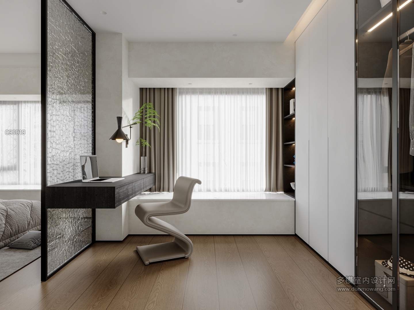 现代大男孩房书房衣帽间