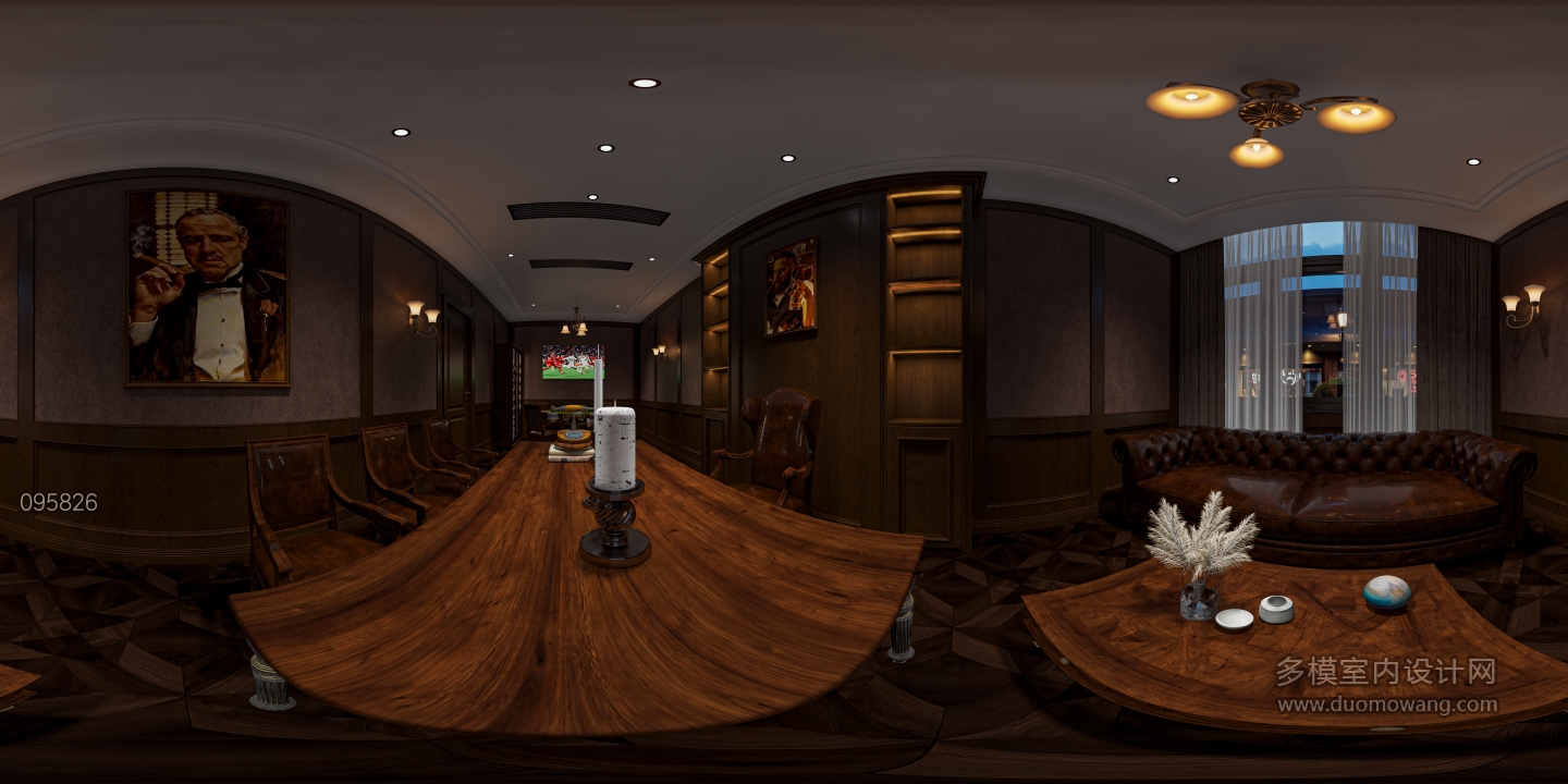 美式雪茄吧二楼大包厢全景1