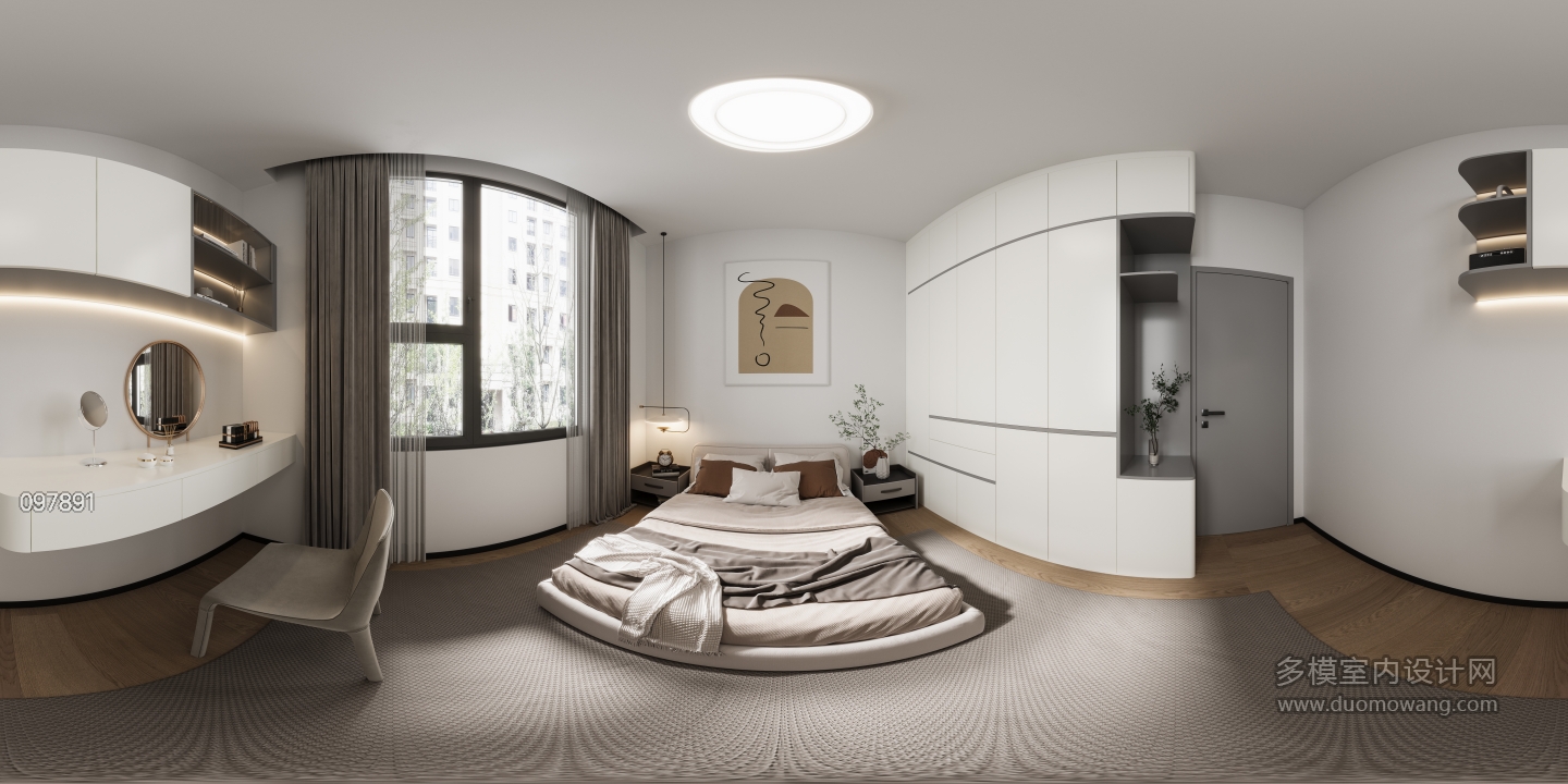 现代卧室全景