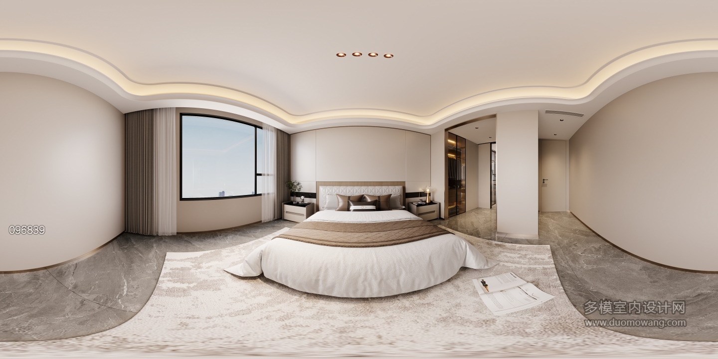 现代主卧全景