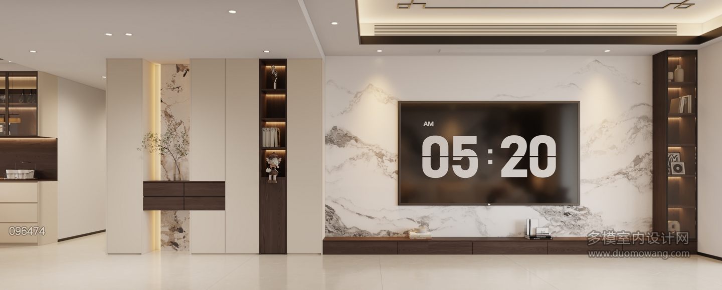 新中式客餐厅电视墙