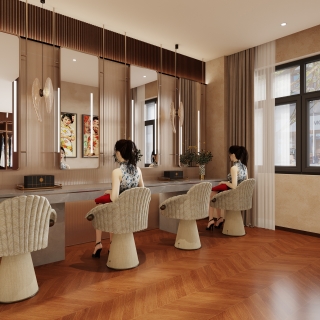 新中式化妆室特写