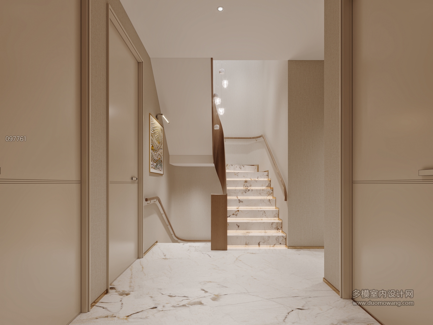 现代轻奢楼梯间特写