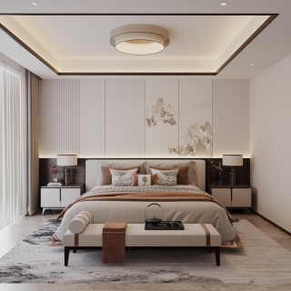 新中式三楼卧室单张