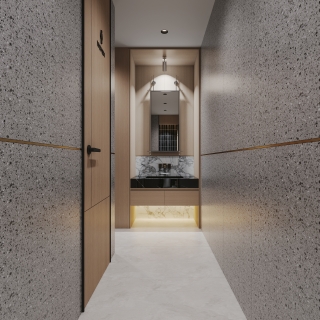 现代会所公共卫生间一