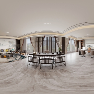 新中式办公室全景