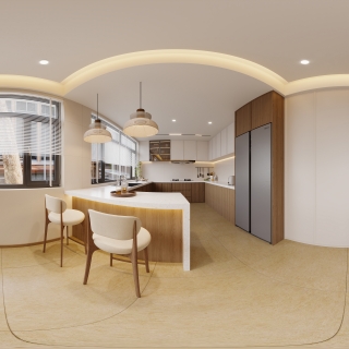 新中式餐厨全景