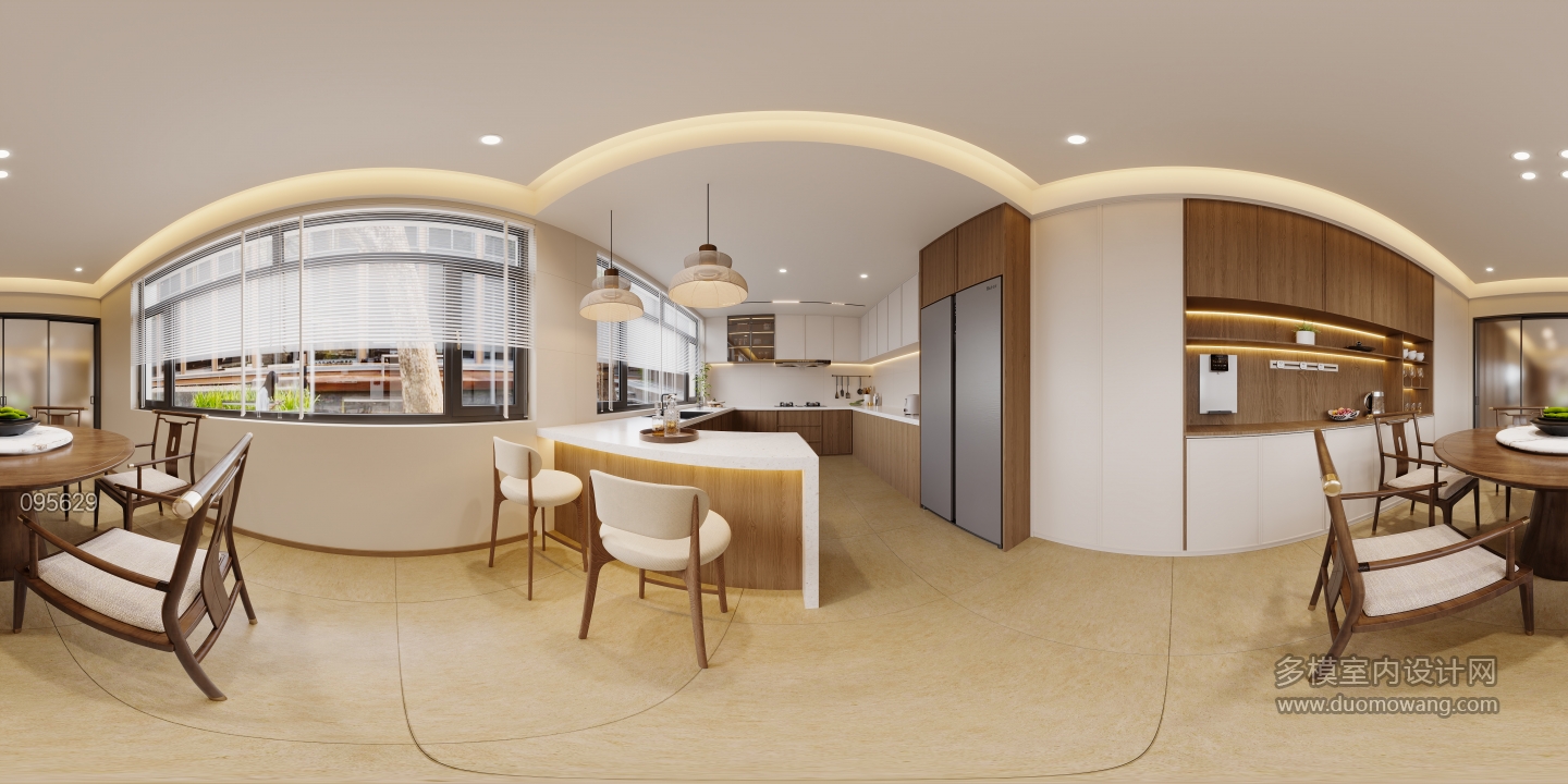 新中式餐厨全景