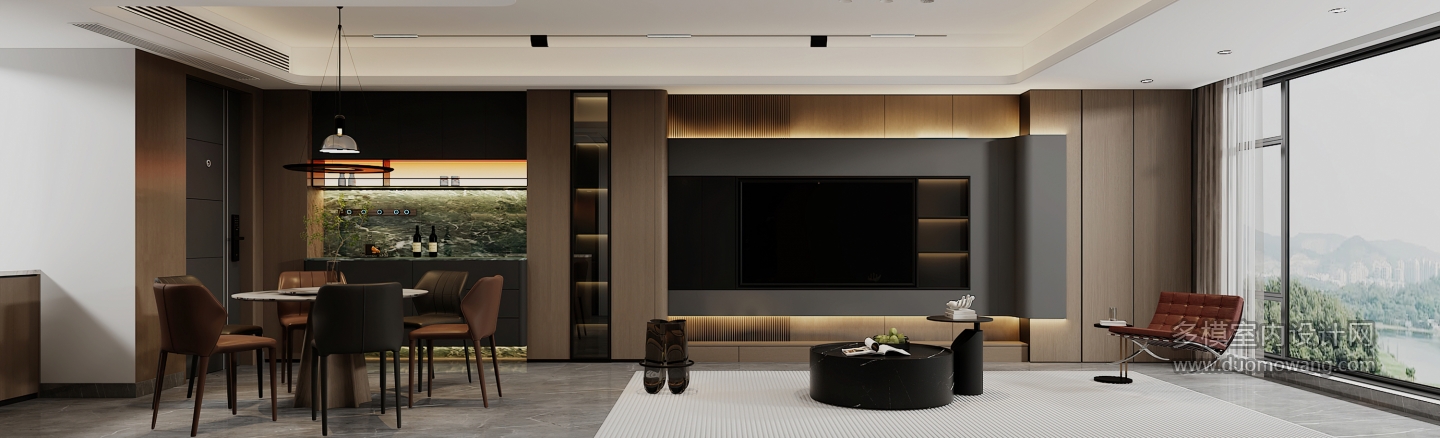 现代意式电视背景墙静态