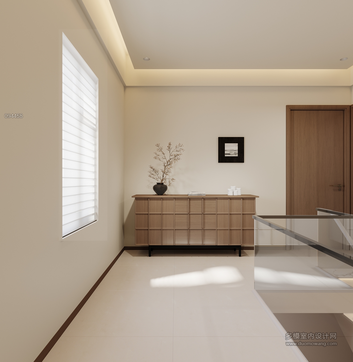 现代奶油二层楼梯间