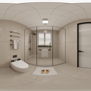 现代二楼主卫全景