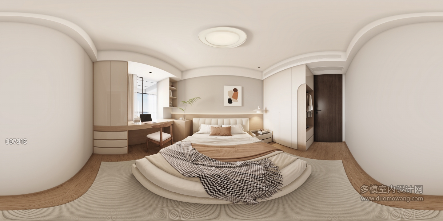 现代男孩房全景