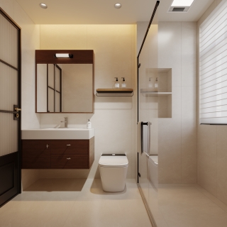 现代中古卧室卫生间