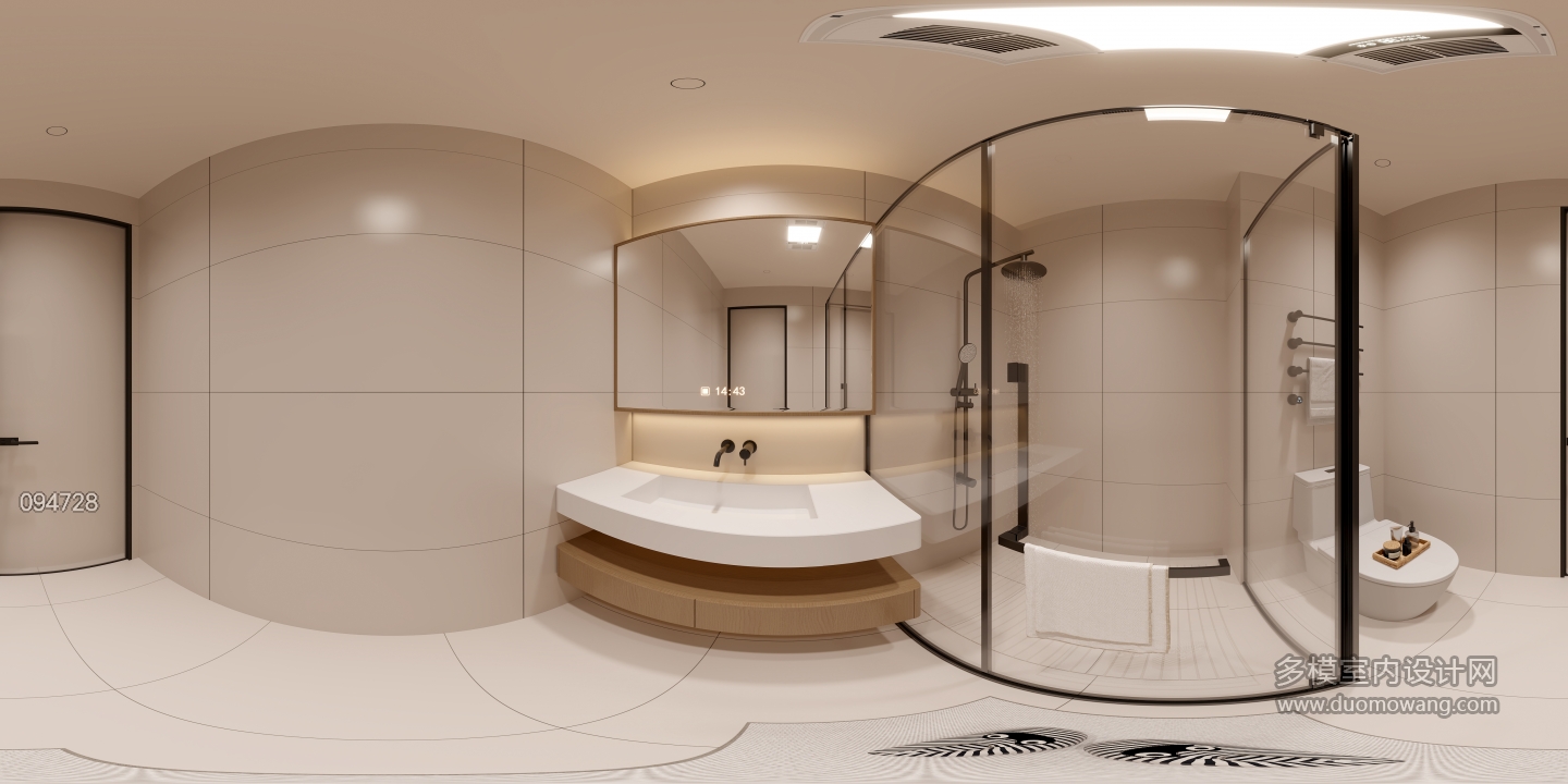 现代老人房卫生间全景