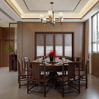 蓬塘熊总新中式别墅313_一层餐厅001