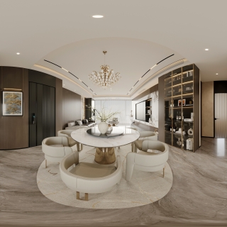 意式轻奢厨房全景