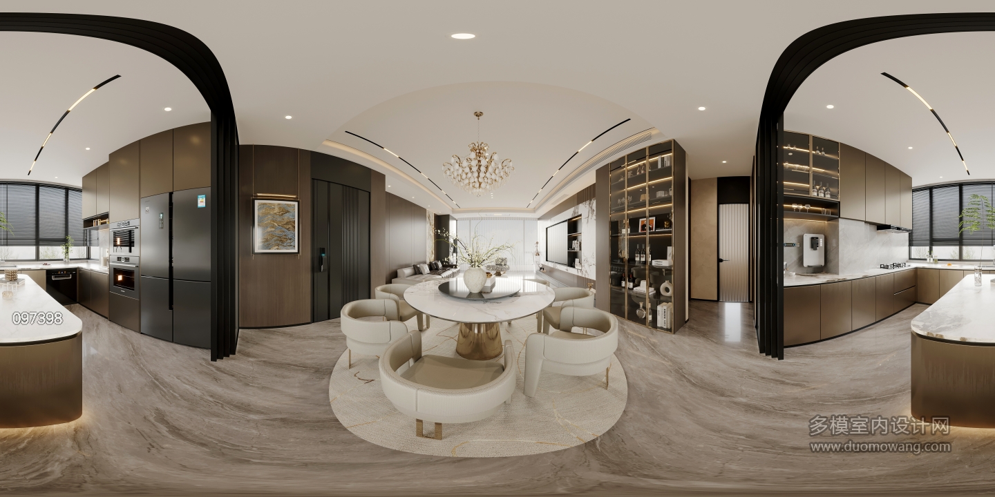 意式轻奢厨房全景