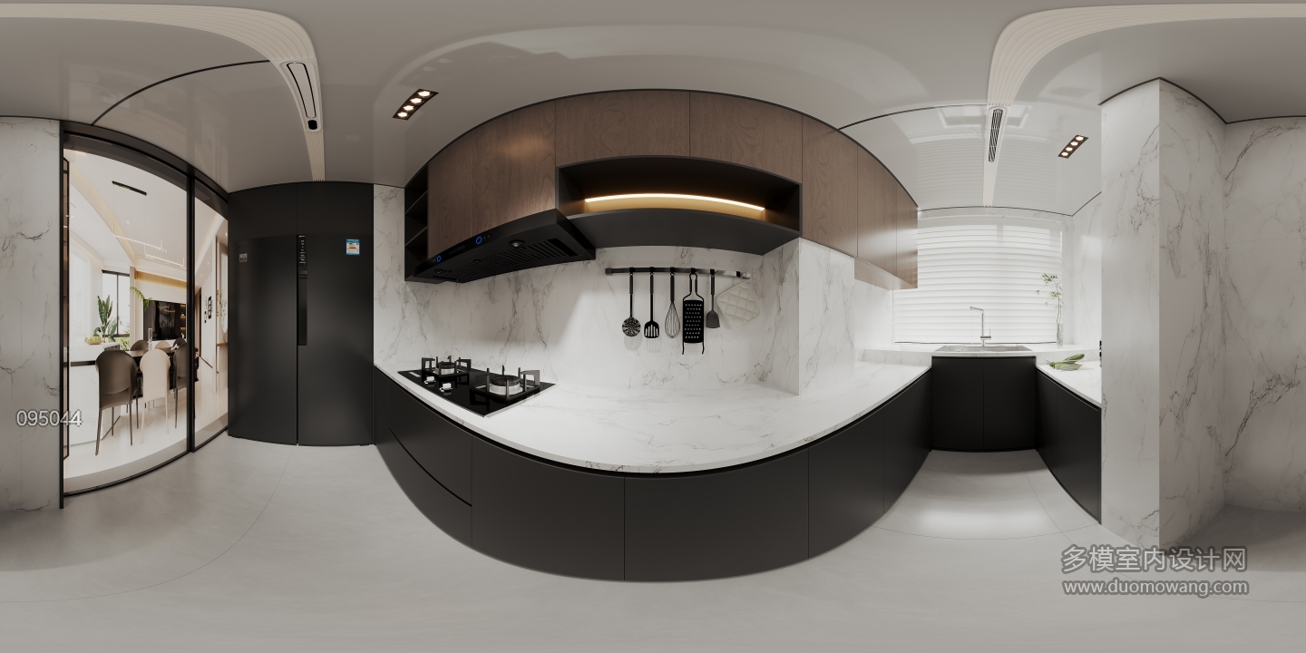 现代厨房全景